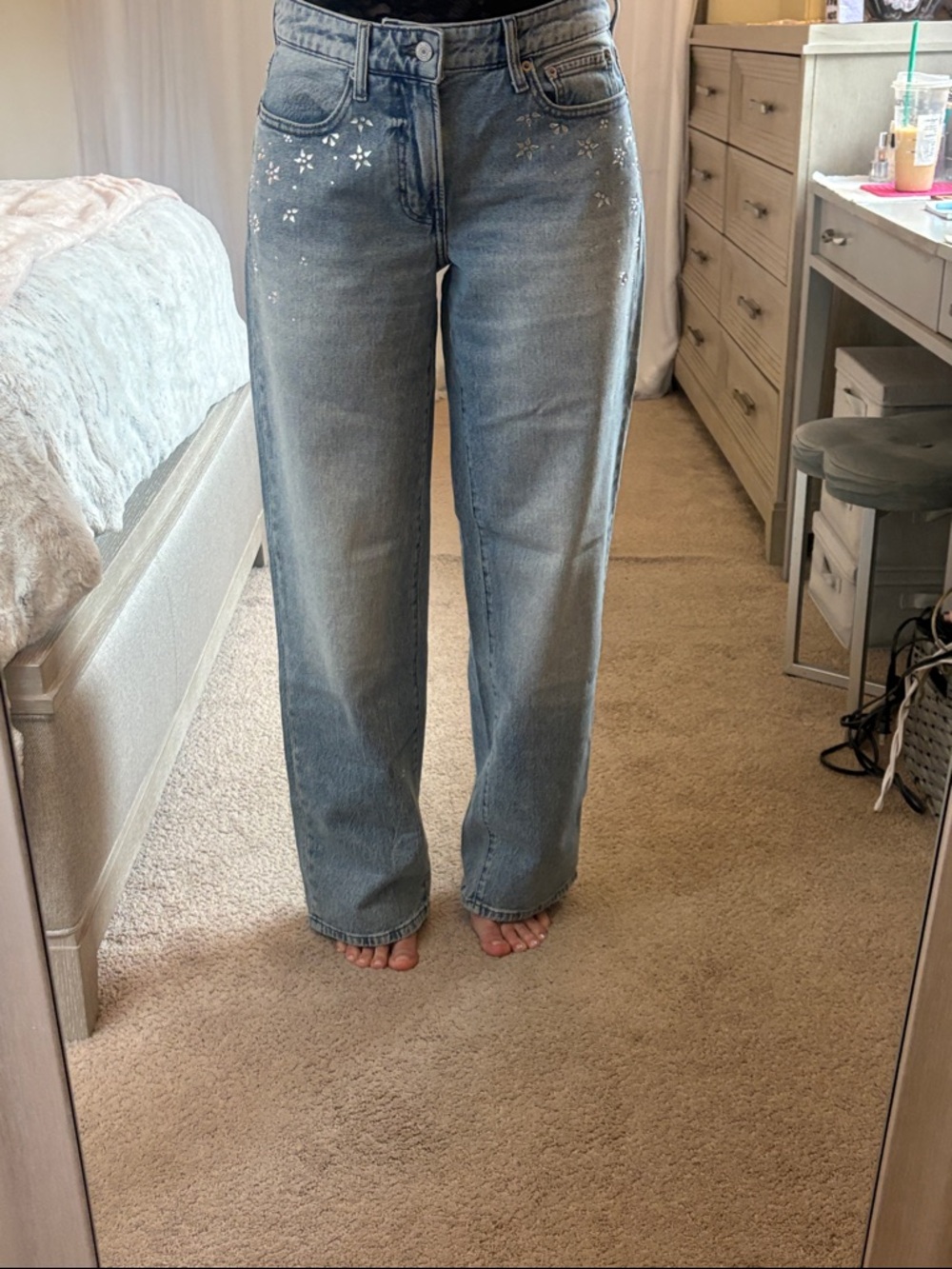 Lucky Brand Light Blue Embellished Ankle Jeans